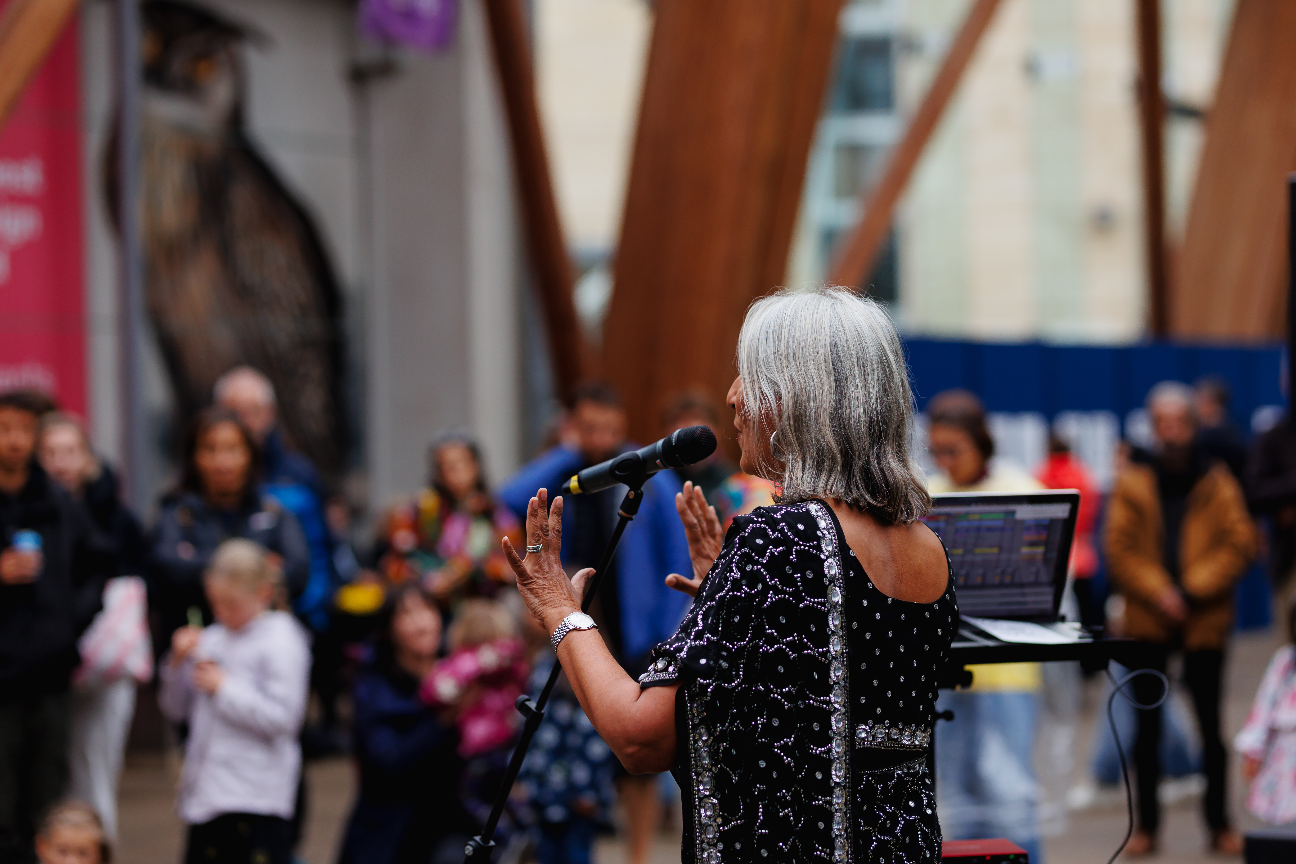 Samia Malik on the performing on the Winter Garden stage