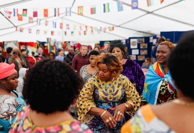 Global village tent at the Yorkshire Integration Festival 2023