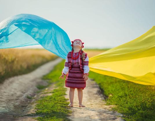 flag and a girl